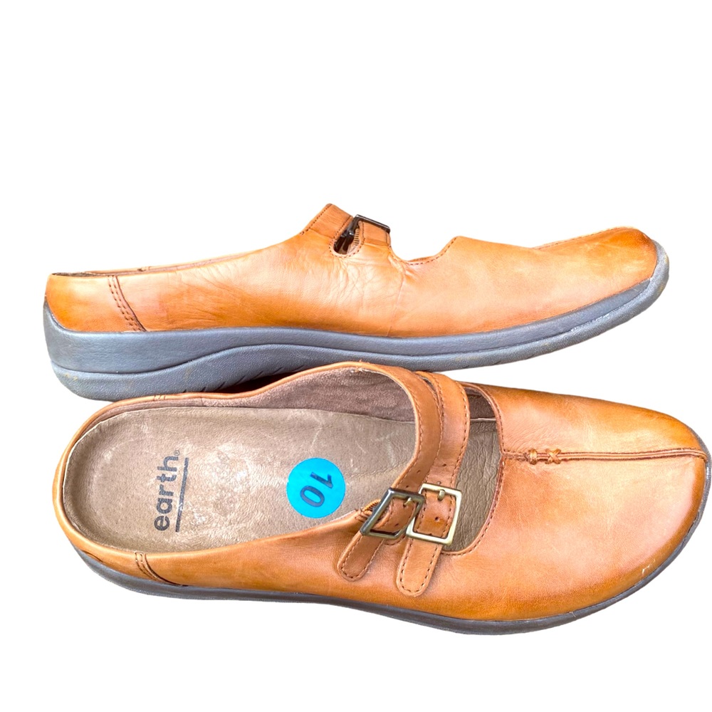 Classic Earth Shoes slip-ins brown leather, new never worn.